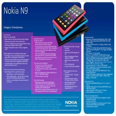 Nokia n9 data sheet