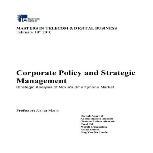 Nokia Strategy - Smartphone Wars