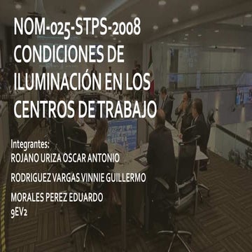 NORMA Oficial Mexicana NOM-025-STPS-2008, Condiciones de iluminación en