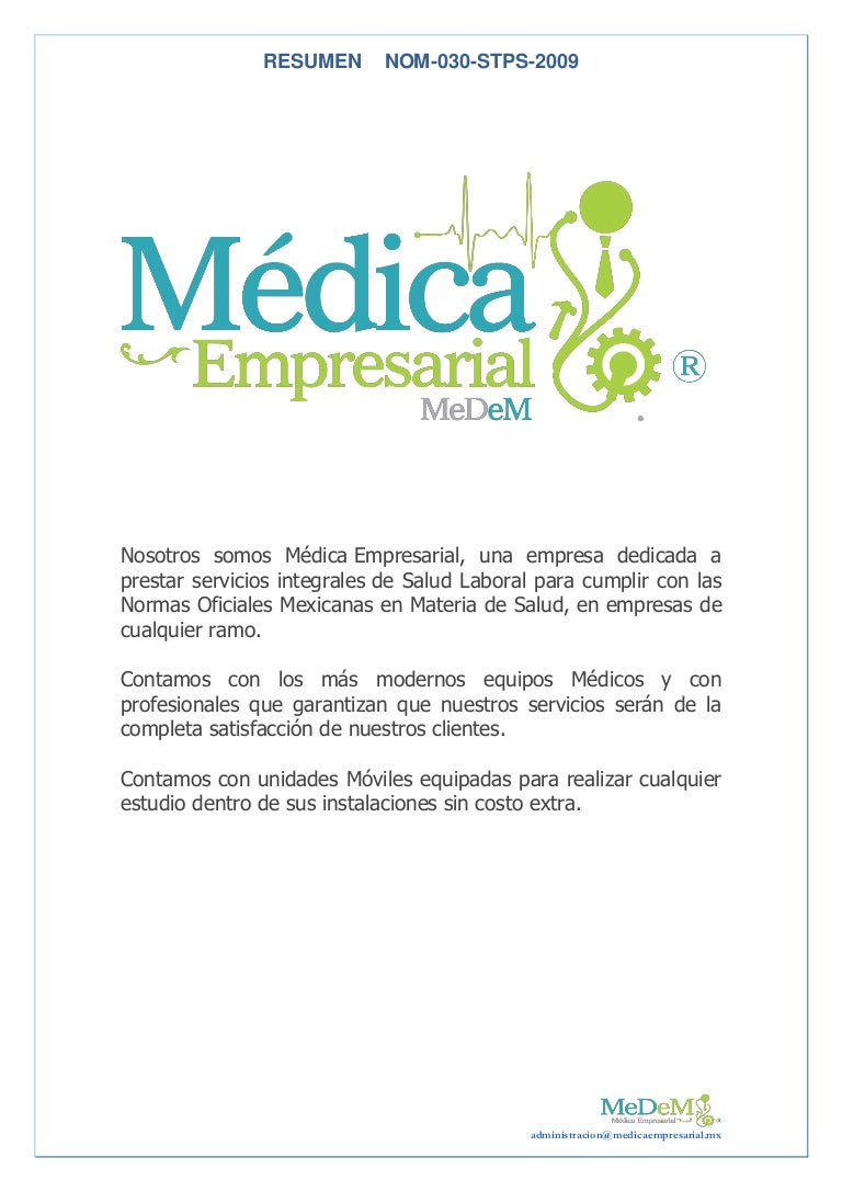 Nom 030 Stps Medicina Del Trabajo