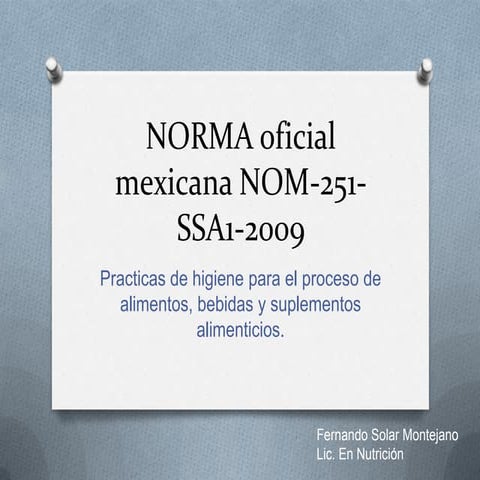 Norma oficial mexicana 251 SSA | PPTX