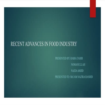The Future of Dining: Innovations in Food and Technology | PDF