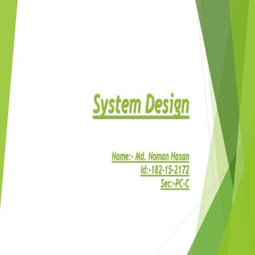 System Design For Computer Architecture | PPT
