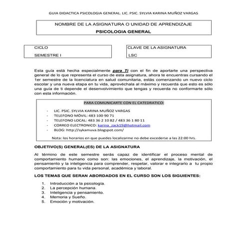 GUIA DIDACTICA PSICOLOGIA GENERAL
