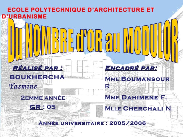 Nombre d'or & modulor