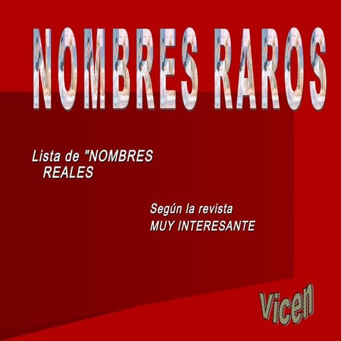 Nombres raros | PPS