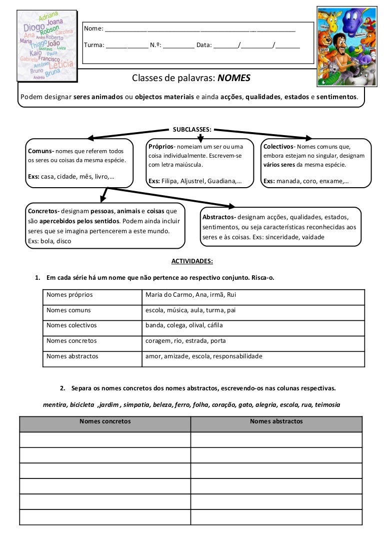 Nomes próprios comuns e coletivos