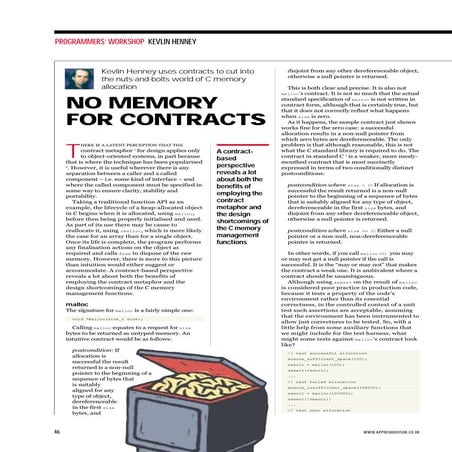 No Memory for Contracts