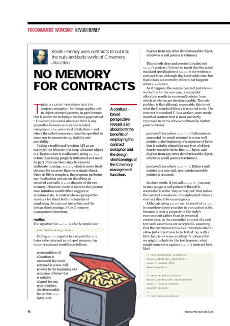 No Memory for Contracts