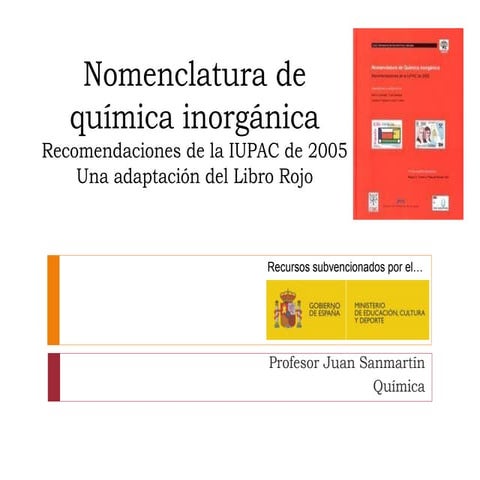 Tema Nomenclatura de Química Inorgánica