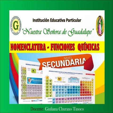 Nomenclatura  y  funciones  químicas