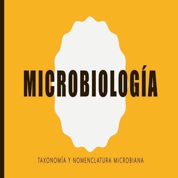 Nomenclatura y taxonomia microbiana