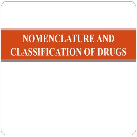 Drug nomenclature in Pharmaceuticals | PPTX