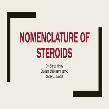 Nomenclature of steroids