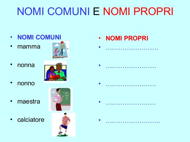 Nomi comuni e nomi propri