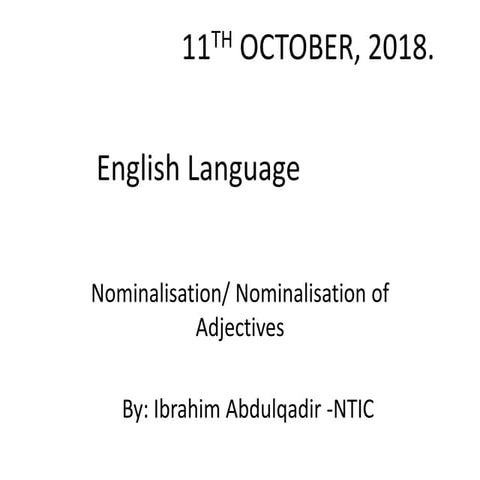 Nominalisation of adjectives | PPTX