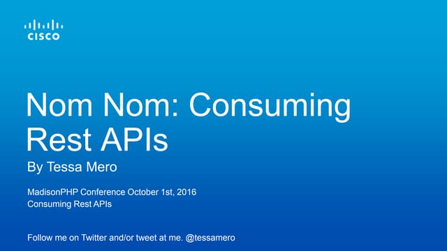 Nom Nom: Consuming REST APIs