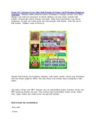 Nomor wa customer service obat kutil kelamin de nature asli di maduran kabupaten lamongan