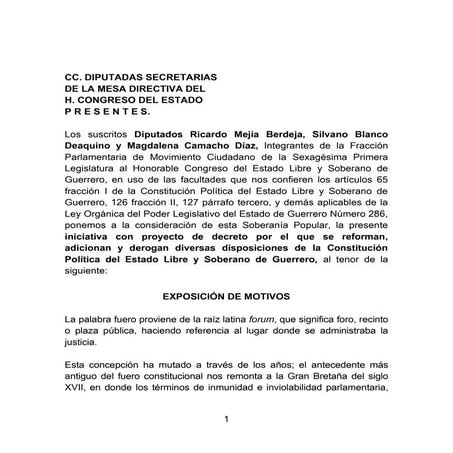No más fuero constitucion