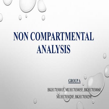 Non compartmental analysis