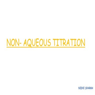 Non-aqueous titration.