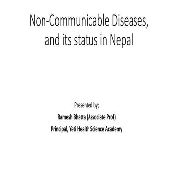 Non-Communicable Diseases,  and its status in Nepalpdf