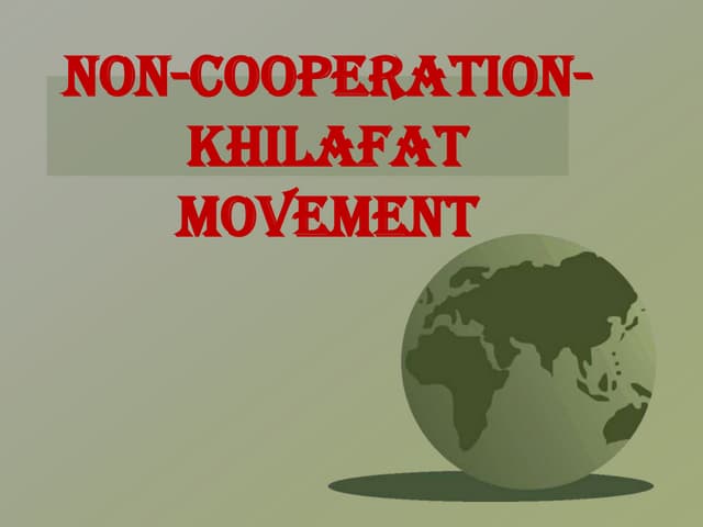 Non cooperation-khilafat Movement (history)