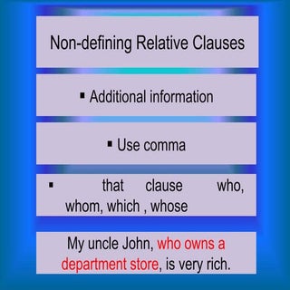 Non defining relative clauses