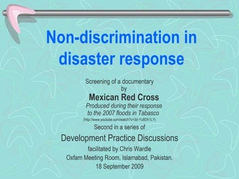 20090918-Non discrimination in disaster response