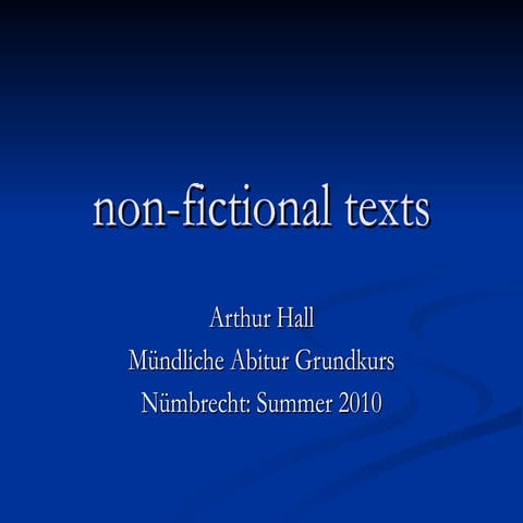 Non fictional texts
