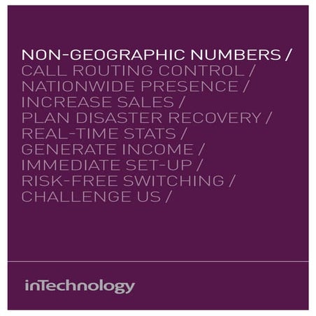 Non geographic numbers