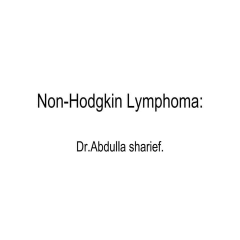 Non hodgkins lymphoma | PPT