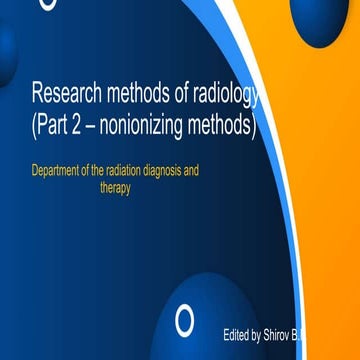 non-ionizing methods presentation Radiation