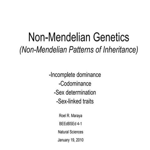 Non mendelian genetics