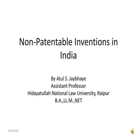 Non patentable inventions in india