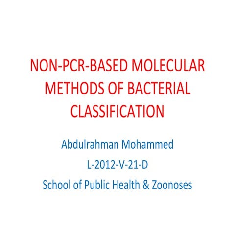 Non-PCR-based Molecular Methods