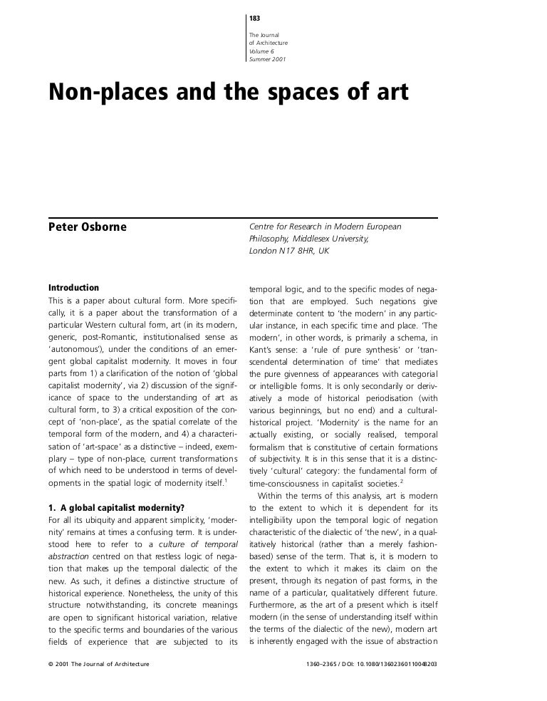 Non places and the spaces of art