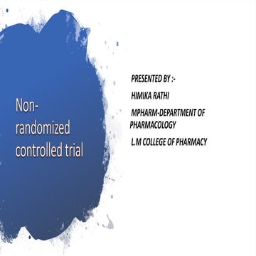 Non randomized controlled trial | PPTX | Medical Health