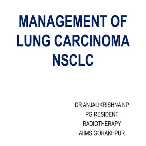 management of early non-small cell lung cancer | PPTX