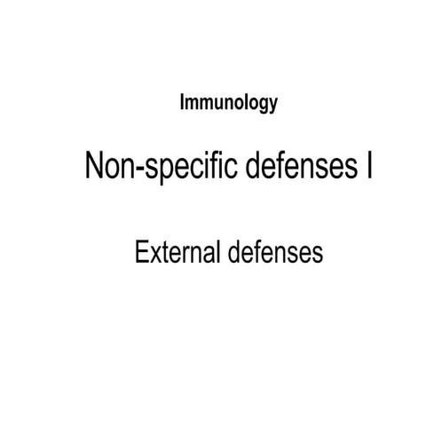 Non Specific Immune Defense