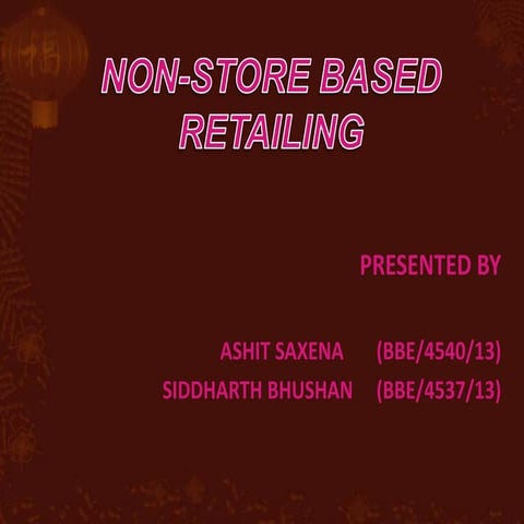 Non store retailing | PPTX