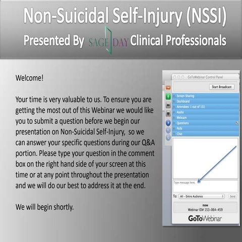 Non Suicidal Self-Injury Webinar Slides