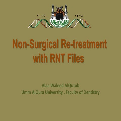 Non surgical re-treatment with rnt files