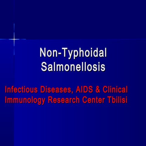 Non typhoid salmonellosis