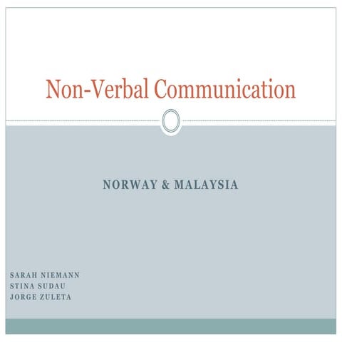Non verbal communication in norway and malaysia