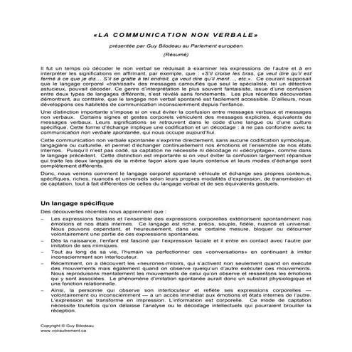 Non verbal guy-bilodeau