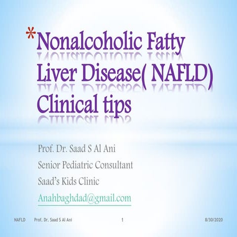 Nonalcoholic fatty liver disease NAFLD in children