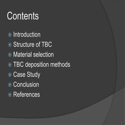 Thermal barrier coatings (tbc)