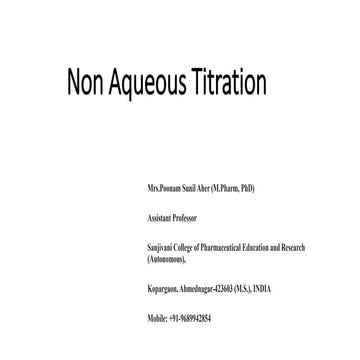 Non Aqueous titration: Definition, Principle and Application