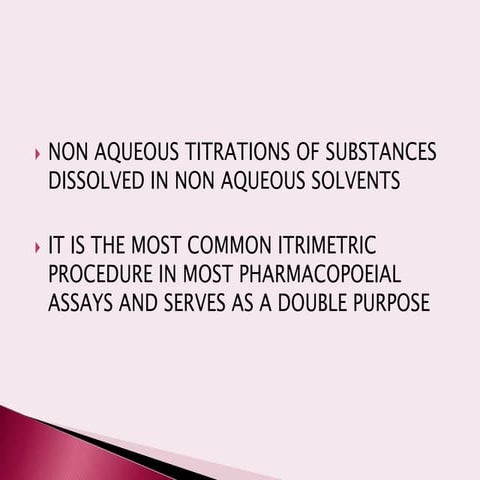 Non aqoues tittrations FOR MPHARM IST YEAR